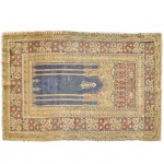 Antigo e belo tapete persa de oração. Cerca de 1900. 180 x 120 cm.