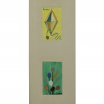 Djanira da Motta e Silva (1914-1979),"Balão e Flores". Aquarela. Assinada. 46 x 19 cm.