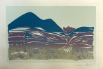 Alberto Balestero. Paisagem com montanha. Serigrafia, 28/100. 35 x 50 cm. Sem moldura
