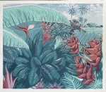 Edgard Tourish. Jungle Bromeliad. Serigrafia, 22/500. 66 x 76 cmApresenta manchas de acidificação nas bordas. Sem moldura