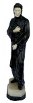 Dante Alighieri. Escultura em bonze e marfim. Homem com livro. Base de granito e mármore 16 x 11 cm. 46 cm de altura (escultura) e 50,5 cm de altura total. Assinado
