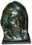 Vicente Larocca (1892-1963). Rosto. Escultura de bronze. Base de ônix medindo 12 x 24 cm. 34 cm de altura (escultura)