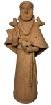 J. V.  - José Vieira - Tracunhaem - PE - São Francisco. Escultura de barro cozido. 9,5 cm de diâmetro na base e 35 cm de altura