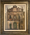 Emeric Marcier (1916 -1990). Fachada de Igreja. Óleo sobre tela. 74 x 60 cm. 1960. Medida total com a moldura: 98 x 85 cm. Com carimbo da Galeria Petit