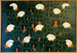 José Sabóia (1949). Colhedores de frutas, Acrilica sobre tela. 70 x 70 cm. Obra somente com baguete produzida pelo próprio artista