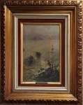 Attilio Pratella (1856-1949). Marinha. Óleo sobre madeira. 30 x 19 cm