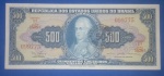 cedula / Brasil , 500  Cruzeiros Azul !!! Flor de estampa !! Numeração com 2 repetidoras !!! Circulação de 1967 até 1972 !! Catalogo marca 40 $ ... !!   !!! 