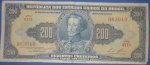 cedula / Brasil , 200  Cruzeiros Azul !!! Serie 617A , catalogo marca MBC = 150,00  $  ... !!   !!! 