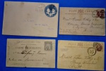 filatelia - 4 peças post Cards , e envelope /USA , + inglaterra e França !! Raridades anos 1890 e 1893  etc... !!!