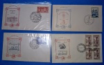 filatelia - 4 envelopes de primeiro dia, Centenário de Jau , centenário de Aracaju , Centenário de Mogi das cruzes, IV centenário de São Paulo . !!!
