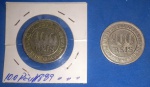 2 moedas/ Brasil 100 reis ano de 1888 e 1889 , Imperio , niquel !!!