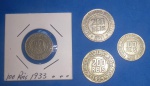 4 moedas / Brasil , 100 reis anos de 1928 , 29 32 e 1933 !!! a ultima já escassa !!!
