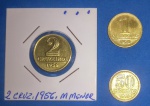 3 moedas / Brasil - 2 + 1 cruzeiro e 50 centavos , globo menor ano de 1956 !!!s +