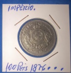 moeda/Brasil - 100 reis ano 1876 , tempo do Imperio , material niquel !!! data escassa !!!