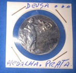 Medalha , figura de DEusa da Antiguidade !!! prata peso de 14,2 gramas !!!