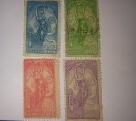 Filatelia - 4 selos comemorativos - serie completa !!200/400/600/ e 1000 Reis ano de 1933  !!!