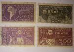 filatelia - 4 selos serie completa , comemorativos Vicentinos !!! ano de 1932 !!!