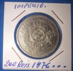 Moeda / Brasil - 200 Reis Imperio ano de 1876 !!! , material niquel