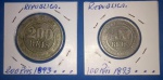 2 Moedas/ Brasil - valores de 100 e 200 Reis imperio , ano de 1893 !!!