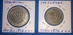 2 moedas / Brasil - 100 e 200 reis ano 1896 , Imperio ,  Niquel