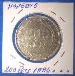 Moeda/Brasil - 200 Reis ano de 1884 , Imperio , material niquel !!
