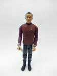 Boneco Scotty do Star Trek manufatura PlayMates Toys, medindo 15 cm de altura, com parte de sua roupa de borracha