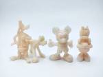 4 Mini Antigos Bonecos em plástico sendo Mickey, Pateta, Pluto e Margarida, maior medindo 5,5 cm -WDP