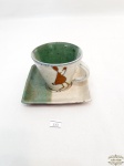Xícara de café com pires em ceramica artesanal Serra da capivara-Pi-Brasil. Medida pires 12X12, xícara 17,5 cm diâmetro, 7 cm altura.