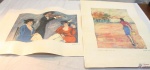 2 gravuras de Martins Gomes, sendo Café Concerto e Rapariga com chapéu cor-de-rosa. Medindo ambas 68cm x 48cm com paspatur.