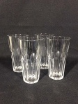 4 copos longneck em cristal lapidado com 13A x 7 de diâmetro.