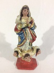 belíssima imagem de N. Sra. da Conceição esculpida em madeira policromada do sec .18/19  com 18A x 7 x 5.