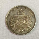 Moeda de 2000 réis - Império do Brasil de 1865, de prata de lei.