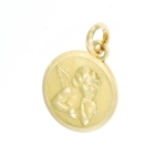 #25892 Medalha Anjo da Guarda em Ouro Amarelo Medida Sem Argola: 1,2cm, Peso: 1,0g