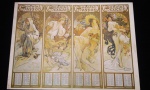 Poster fixado em estrutura eucatex com tema CHOCOLATE com desenhos femininos ART DECO . Medida 72x110cm. Não pode ser enviado pelos correios.