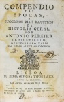 Antonio Pereira de Figueiredo - Compendio das Epocas da Historia Geral - Lisboa 1782 - Encadernado - Muito bom exemplar.