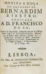 Bernardim Ribeyro - Menina e Moça - Lisboa 1785 - Rara - Encadernado - Ótimo exemplar.