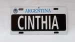 Placa decorativa Argentina em alumìnio com o nome de Cinthia.