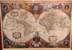 Mapa de Mundi                                                                                                           Med. 27 x 37 cm. s/ mold.                                                                                             46 x 57 cm. c/ mold.