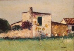 Domenico Lazzarini (Itália 1920  RJ 1987)                                                       Paisagem com Casario                                                                                                Óleo sobre tela Assinado c.i.d 19 x 27 cm.  s/ mold.                                                                                                      40 x 48 cm.  c/ mold.