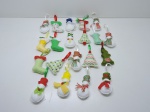 NATAL - Lote de diversos enfeites natalinos artesanais, feitos em feltros coloridos. Nunca usados. Feitos exclusivamente para o projeto. Peças muito bem acabadas.