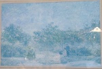 QUADRO - Linda reprodução estilizada - Vincent van Gogh - " Jardim com Casais Namorando (1887)". Emoldurado e envidraçado. Med. moldura 80x107 cm e orbra 56x84 cm.