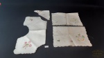 4  peças , pano de bandeja e porta pao bordados Medida maior 38X38 cm, médio 39X26 e menor 31X16 cm.