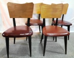 DESIGNER - conjunto de 4 cadeiras confeccionadas em madeira , anos 60
