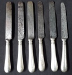 CHRISTOFLE - conjunto de 6 facas de jantar em metal espessurado francês. 26,5 cm