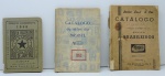 LIVRO - Lote de catálogos BRASILEIROS - Anos 1946, 1953 e 1958. Livro ilustrado. Manchas.