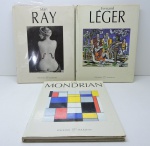 LIVRO - Lote de 3 livros - PIET MONDRIAM / FERNAND LÉGER / MAU RAY. Livro ilustrado, capa dura.