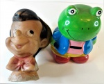 Brinquedo 2 peças 1 Pinóquio e 1 cofrinho sapo , Med  12 x 6 e 10 x 6 , no estado.