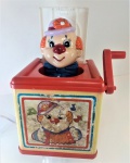 Caixa surpresa palhaço , anos 80 , no estado , med.24 x 13 x 13 cm