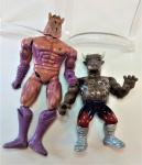 Brinquedo dois bonecos anos 80 plástico japonês , Med. 18 x 8 cm articulado ,lote (7)