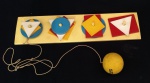 Brinquedo -em madeira Pedagógico , circulos e retangulos para testar percepção c/36cm x 9cm de dtro
